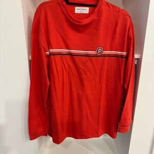 NEW Pure Barre Branded Spiritual Gangster Red Long Oversized Shirt Sleeve Tee